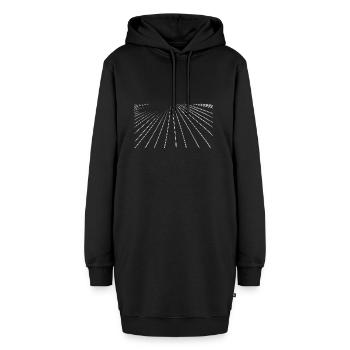 Linien - Hoodie-Kleid - Schwarz - Vorne - AI Model Female 172 light (172cm)