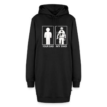 your dad my dad Feuerwehr Mann Geschenk Papa - Hoodie-Kleid - Schwarz - Vorne - AI Model Female 172 light (172cm)
