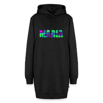 Vorname Maria in bunten Großbuchstaben - Hoodie-Kleid - Schwarz - Vorne - AI Model Female 172 light (172cm)