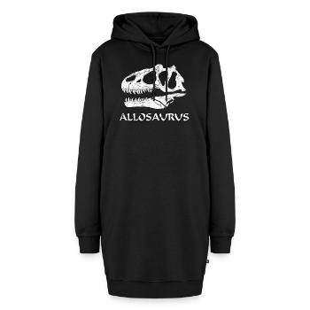 Allosaurus Fossil - Hoodie-Kleid - Schwarz - Vorne - AI Model Female 172 light (172cm)