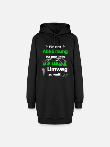 Wandern Spruch Geschenkidee - Hoodie-Kleid - Schwarz