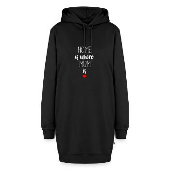 Muttertag - Hoodie-Kleid - Schwarz - Vorne - AI Model Female 172 light (172cm)