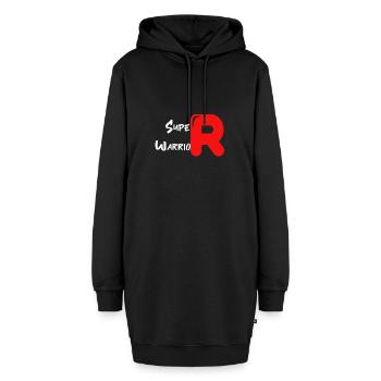 Super Krieger - Hoodie-Kleid - Schwarz - Vorne - AI Model Female 172 light (172cm)