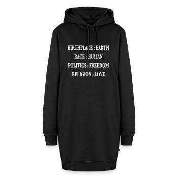 Ich bin Mensch - Hoodie-Kleid - Schwarz - Vorne - AI Model Female 172 light (172cm)
