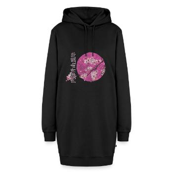 Japan Kirschblüten Fest Aufbruch Rosa - Hoodie-Kleid - Schwarz - Vorne - AI Model Female 172 light (172cm)