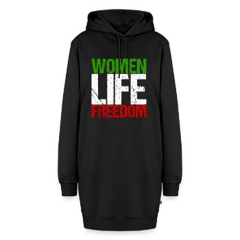 Iran Frauenrechte Feminismus Hijab Geschenk - Hoodie-Kleid - Schwarz - Vorne - AI Model Female 172 light (172cm)