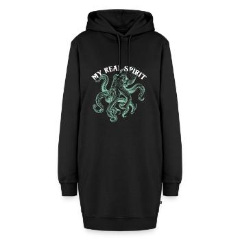 Cephalopoden Kopffüßer Oktopus meine Inspiration - Hoodie-Kleid - Schwarz - Vorne - AI Model Female 172 light (172cm)