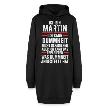 Martin - Hoodie-Kleid - Schwarz - Vorne - AI Model Female 172 light (172cm)
