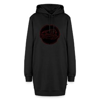 Acrocanthosaurus Fossilschädel - Hoodie-Kleid - Schwarz - Vorne - AI Model Female 172 light (172cm)