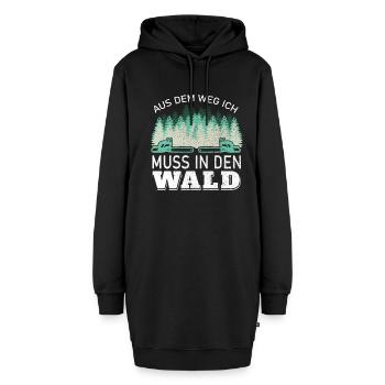 Aus dem Weg ich muss in den Wald ! - Hoodie-Kleid - Schwarz - Vorne - AI Model Female 172 light (172cm)