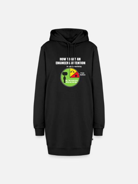 How To Get An Engineers Attention - Hoodie-Kleid - Schwarz