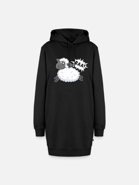 Schafe Baa Baaa Schafe - Hoodie-Kleid - Schwarz