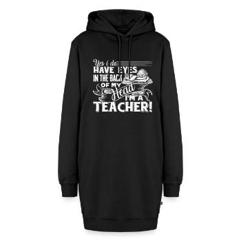 Lehrer Ich bin ein Lehrer - Hoodie-Kleid - Schwarz - Vorne - AI Model Female 172 light (172cm)