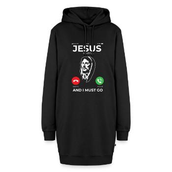Jesus Katholisches Christliches Geschenk - Hoodie-Kleid - Schwarz - Vorne - AI Model Female 172 light (172cm)