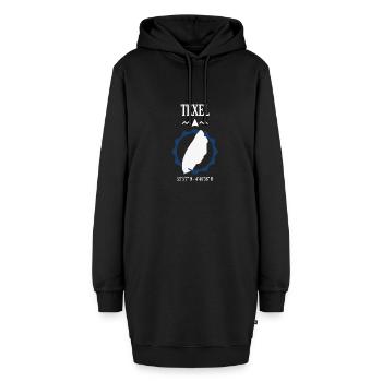 Texel Landkarte Koordinaten - Hoodie-Kleid - Schwarz - Vorne - AI Model Female 172 light (172cm)