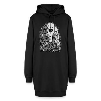 cocker - Hoodie-Kleid - Schwarz - Vorne - AI Model Female 172 light (172cm)