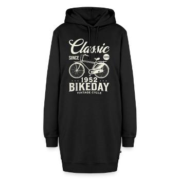 Radfahrer 1952 Fahrrad 70 Jahre - Hoodie-Kleid - Schwarz - Vorne - AI Model Female 172 light (172cm)