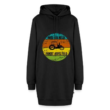Landwirt - Hoodie-Kleid - Schwarz - Vorne - AI Model Female 172 light (172cm)
