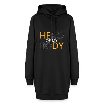 Held meines Körpers - Hoodie-Kleid - Schwarz - Vorne - AI Model Female 172 light (172cm)