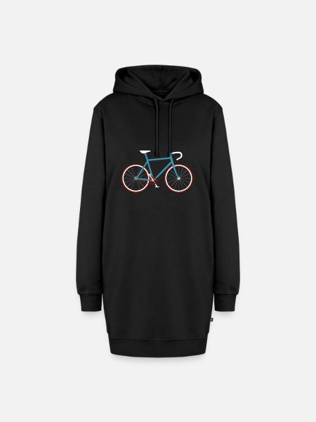 Fahrrad Radfahrer Rennrad Radsport Retro Grafik - Hoodie-Kleid - Schwarz
