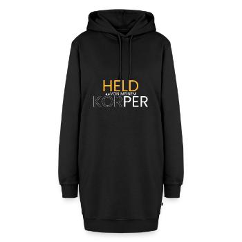 Held von meinem Körper - Hoodie-Kleid - Schwarz - Vorne - AI Model Female 172 light (172cm)