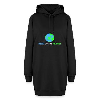 Held des Planeten - Hoodie-Kleid - Schwarz - Vorne - AI Model Female 172 light (172cm)