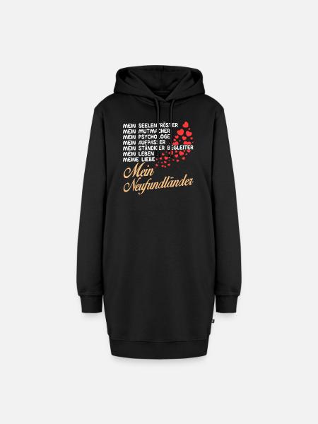 Neufundländer - Mein - Hoodie-Kleid - Schwarz