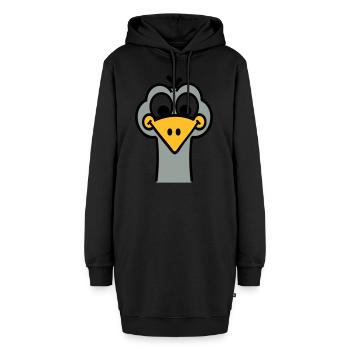 Strauß - Hoodie-Kleid - Schwarz - Vorne - AI Model Female 172 light (172cm)