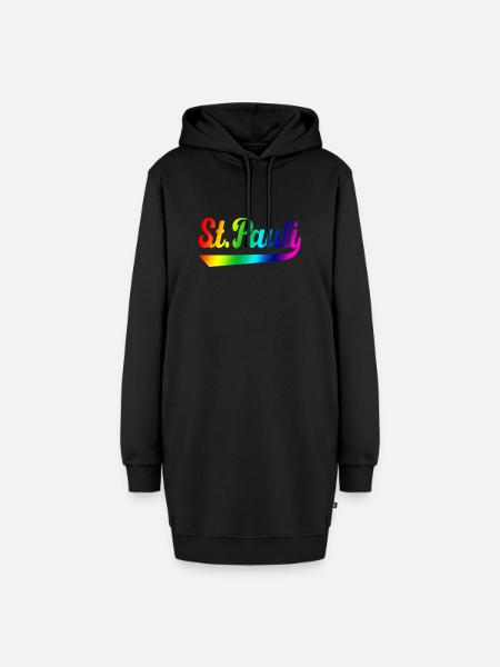 St Pauli Hamburg Regenbogen - Hoodie-Kleid - Schwarz