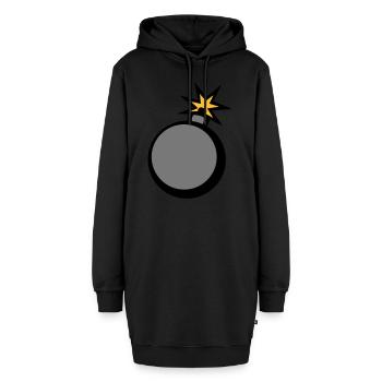 bombe clipart zuender - Hoodie-Kleid - Schwarz - Vorne - AI Model Female 172 light (172cm)