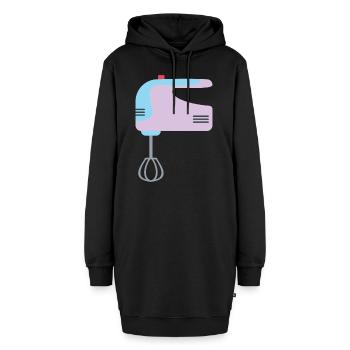 mixer - Hoodie-Kleid - Schwarz - Vorne - AI Model Female 172 light (172cm)