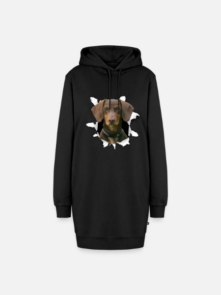 Dackel Hund - Dackel - Hoodie-Kleid - Schwarz