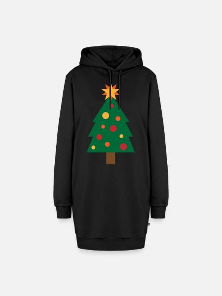 Weihnachtsbaum / Tannenbaum / Christmas Tree - Hoodie-Kleid - Schwarz