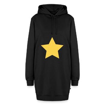 Stern Gelb - Hoodie-Kleid - Schwarz - Vorne - AI Model Female 172 light (172cm)