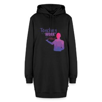 Lehrer - Hoodie-Kleid - Schwarz - Vorne - AI Model Female 172 light (172cm)