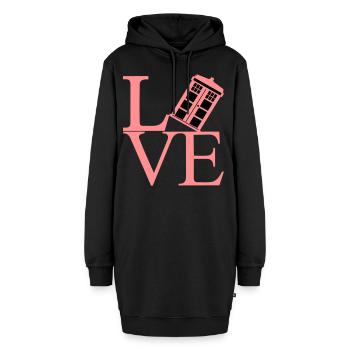 Love schwarz - Hoodie-Kleid - Schwarz - Vorne - AI Model Female 172 light (172cm)