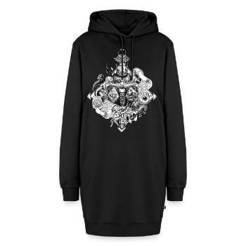 Booklover - Bücherliebe, Buchillustration - Hoodie-Kleid - Schwarz - Vorne - AI Model Female 172 light (172cm)