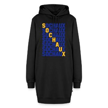 Sochaux Gitter - Hoodie-Kleid - Schwarz - Vorne - AI Model Female 172 light (172cm)