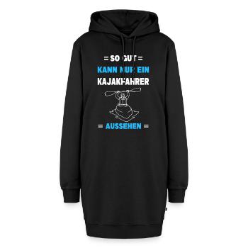 Kajak Wassersport Paddeln Kajakfahren Kajakfahrer - Hoodie-Kleid - Schwarz - Vorne - AI Model Female 172 light (172cm)
