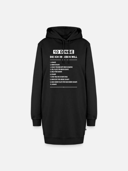 Schaf Schafe Lamm Wolle Tier Schäfer Schäfchen - Hoodie-Kleid - Schwarz