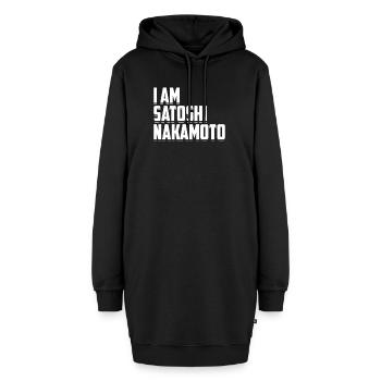 Ich bin Satoshi Nakamoto Bitcoin Digitale Währung - Hoodie-Kleid - Schwarz - Vorne - AI Model Female 172 light (172cm)