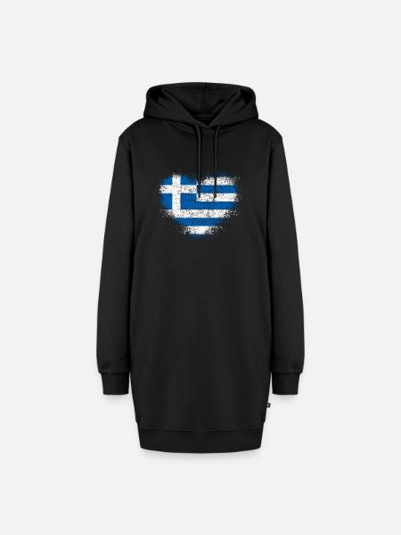 Griechenland - Hoodie-Kleid - Schwarz