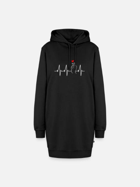 K-Pop Korean Finger Heart Kpop Sign Heartbeat - Hoodie-Kleid - Schwarz