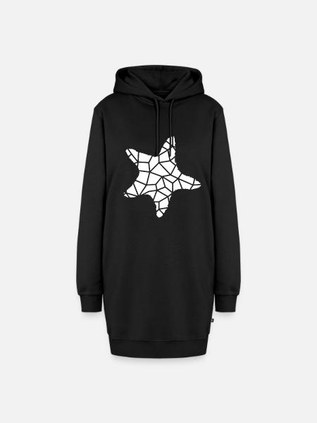 Sternfisch - Hoodie-Kleid - Schwarz
