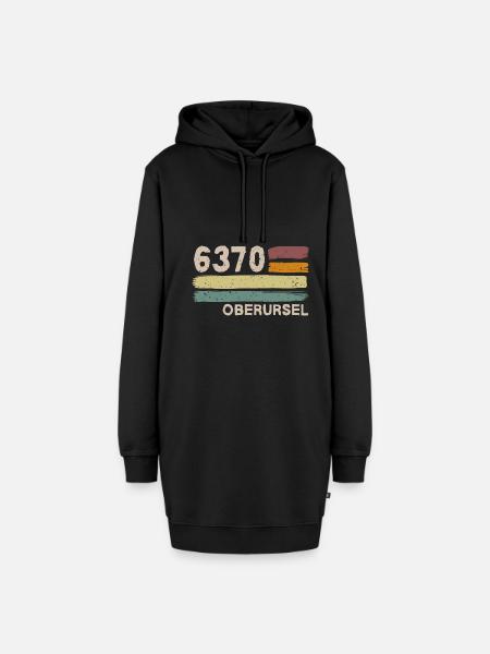 6370 Oberursel Postleitzahlen Alte PLZ Vintage - Hoodie-Kleid - Schwarz