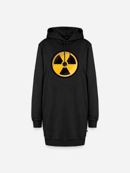 Strahlenwarnzeichen Radioaktiv Atom Zeichen - Hoodie-Kleid - Schwarz