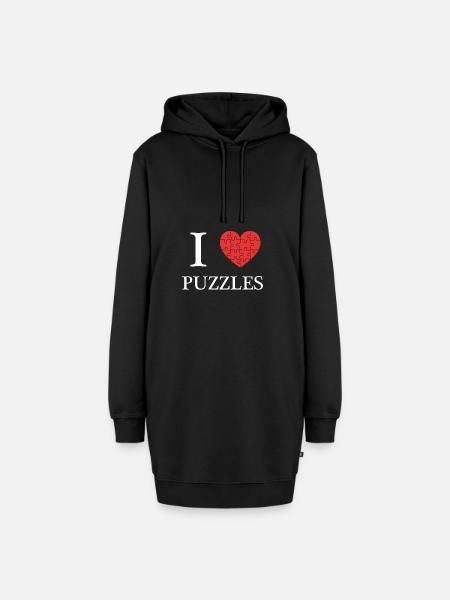 Puzzle - Hoodie-Kleid - Schwarz