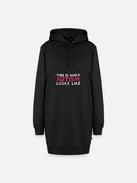 Autismus - Hoodie-Kleid - Schwarz