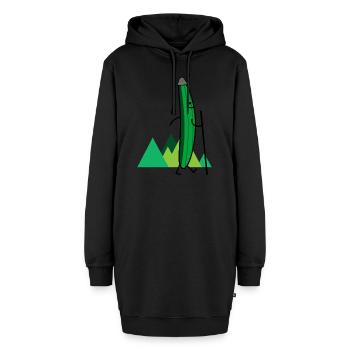 Wandernde Gurke (b) - Hoodie-Kleid - Schwarz - Vorne - AI Model Female 172 light (172cm)