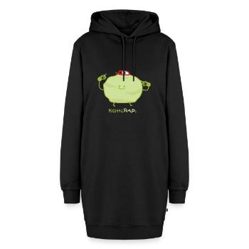 Lustiger Kohlrabi -Rap- Rapper - Hoodie-Kleid - Schwarz - Vorne - AI Model Female 172 light (172cm)